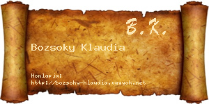 Bozsoky Klaudia névjegykártya