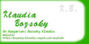 klaudia bozsoky business card